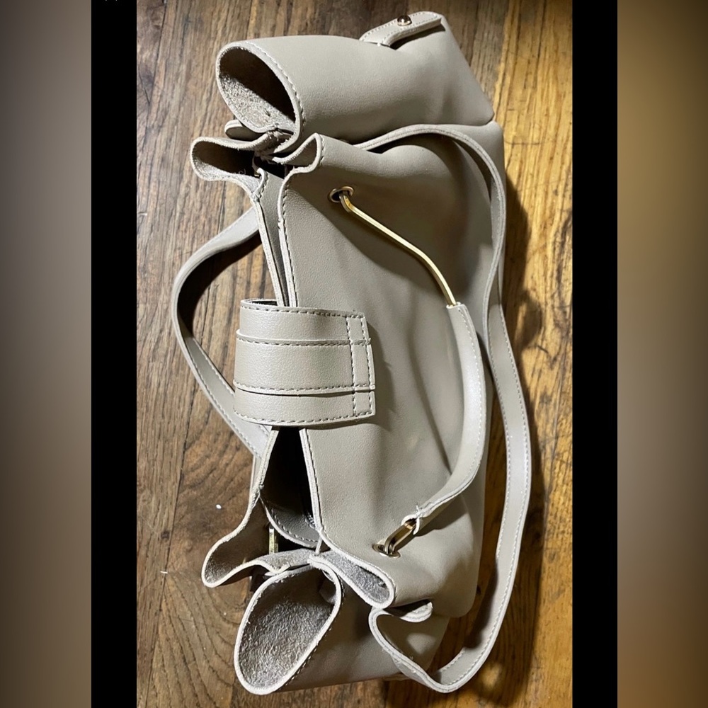 Yoki Taupe Satchel with Tassel - Picture 5 of 12